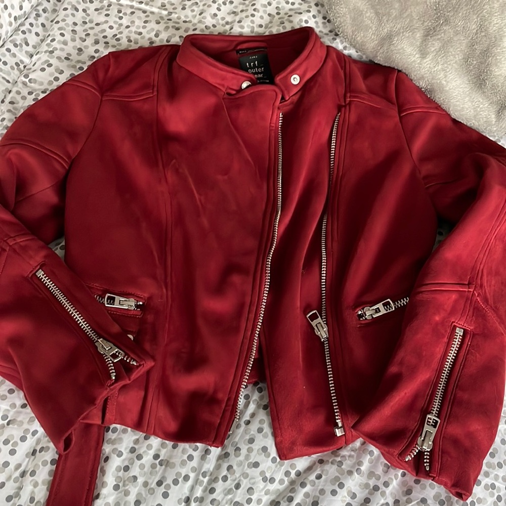Zara suede moto jacket